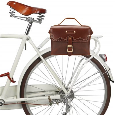 TOURBON Retro Bike Handlebar Bag Leather Motorcycle Bags