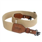 Tourbon Hunting Gun Sling uigíú Strap ghualainn Leathar Rásaire Leathar Chreasa Lámhach Ag iompar le Prás Buckle 86-129CM