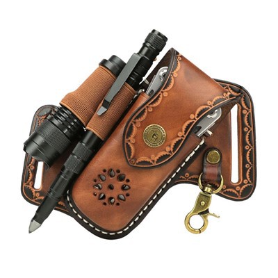 Eagraí póca Leathar Multitool Sheath EDC Do Chreasa